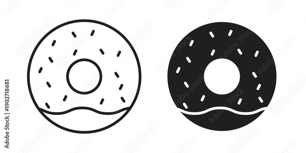 Fototapeta premium Donut icon. Vector linear icon collection. Vector EPS10
