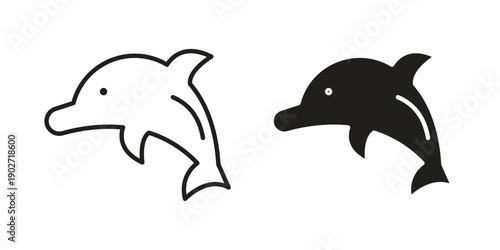 Dolphin icon. Vector linear icon collection. Vector EPS10