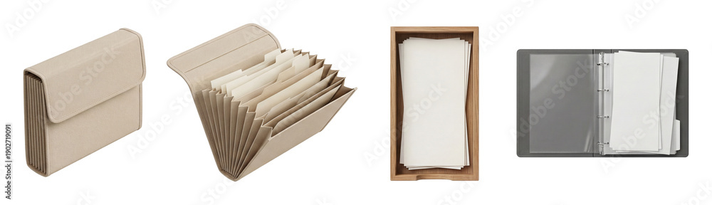 Fototapeta premium Expense receipt organizer set.