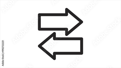 Two arrows pointing in opposite directions, symbolizing choice or direction.