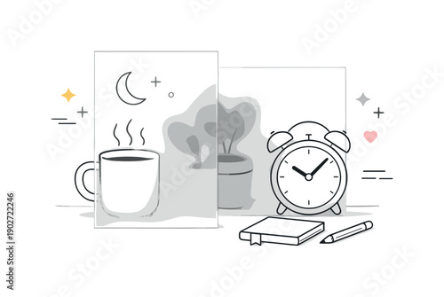 Frosted glass effect. A clean editorial still life with simple objects partially obscured by frosted glass panels. The scene feels quiet,