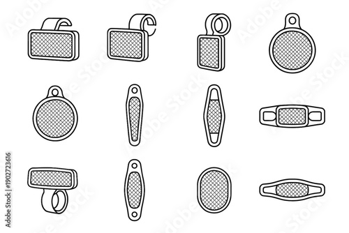 Outline bike marker icon geometry lightweight vector reflector tool clamp disc icons
