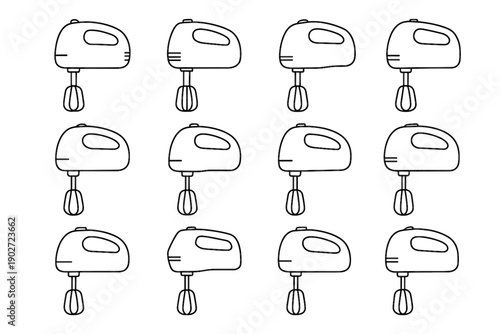 Aesthetic mixing icon silhouette electric preparation beater vector detachable motor finish curved