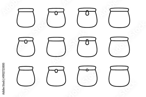 Modern vector hidden silhouette geometry icon treat construction outline pouch pet minimal