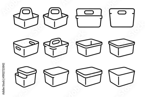 Design stackable vector organizer icon grips reinforced portable accessory edge side bin