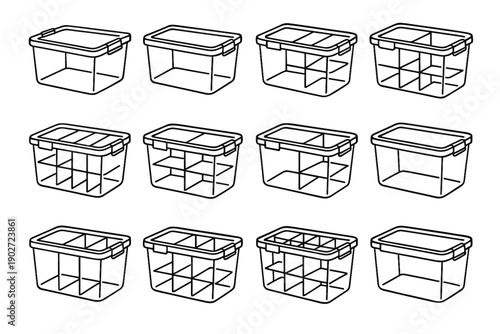 Bin outline corners household vector content visible geometry icon portable icons storage