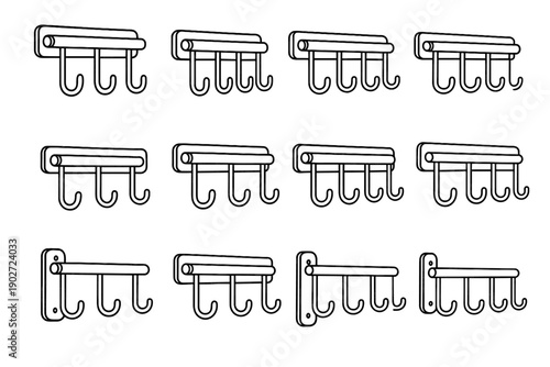 Hanger reinforced modern fixings system structure vector slim icon load functional