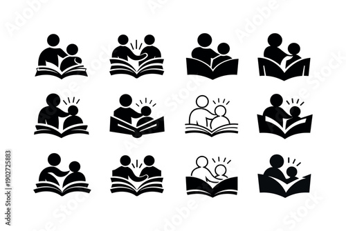 Mentorship Icon Set. Mentorship. Icon set. Set Logo of mentorship: knowledge transfer symbol. harmonious logo variations of the same emblematic concept, each