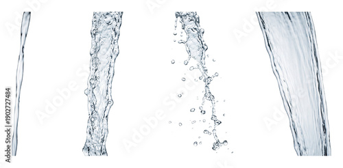 Falling water stream set.