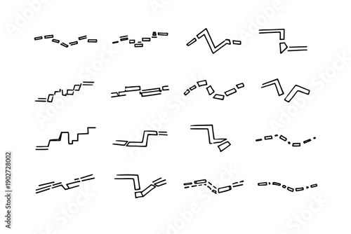 Generation edge image trail cadence curve irregular fractured angle vector simple segment