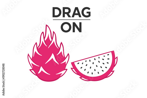 Dragon fruit conceptual art with pun text overlay