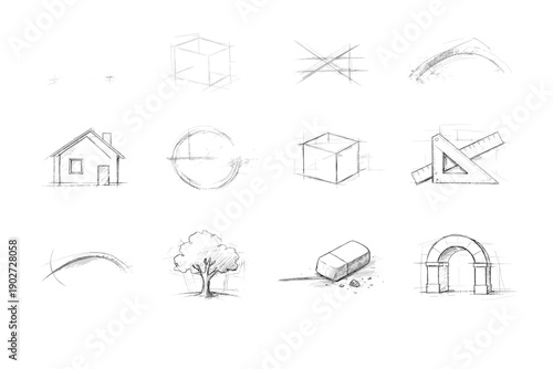 Curve icons ghost freehand outline vector light draft erased drafting cleanup gentle