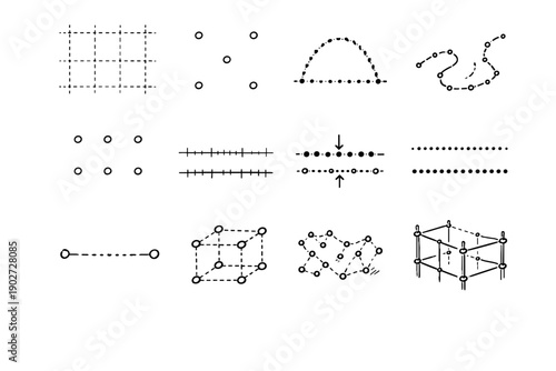 Line guide generation path image vector simple dot scaffold provisional icon structural