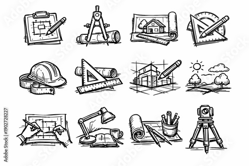 Outline contour icon generation mark solid stroke bold draft image vector rough