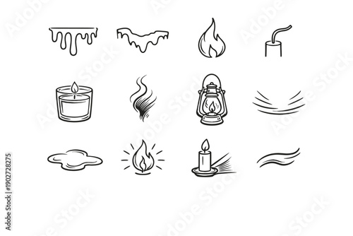 Image mark icon generation soot vector flame cast line sweep wax simple