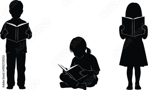 Silhouettes of pole vaulting athletes in various stages of jumping over the bar and running with poles isolated on white background