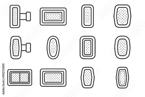 Commuter reflector pedal tile icon frame insert module bike cycling vector safety