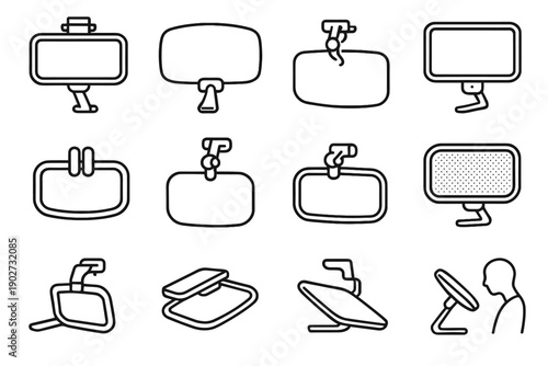 Icons slim perimeter body cushioned profile icon yaw clip vector flat magnifier