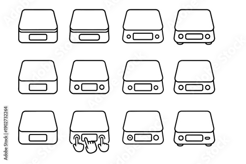 Icons vector functional digital panel cooking kitchen electronic stable icon design scale