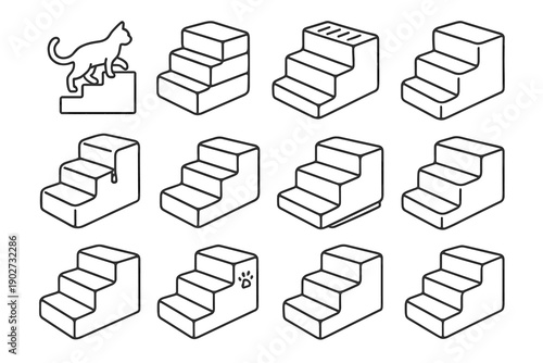 Modern fabric washable pet corner vector step staircase dense icon surfaces low