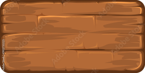 Wooden sign cartoon template. Vintage game panel