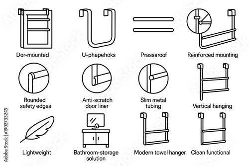 Over construction rounded reinforced form vector layout door icon lightweight towel