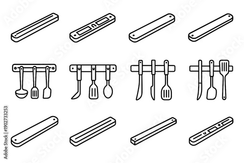 Build icon horizontal bar wall holder smooth magnetic vector storage kitchen ends