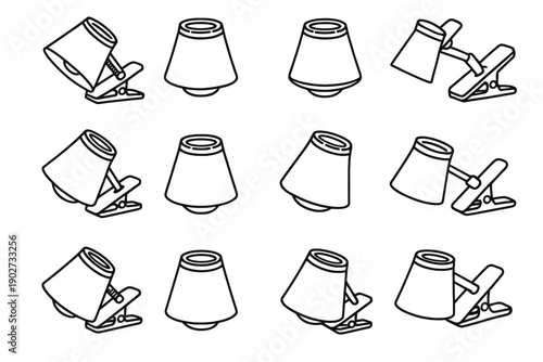 Lightweight base shade icon lamp vector form light reflective modern accessory clip