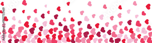 Heart confetti gradient. Valentines day banner template