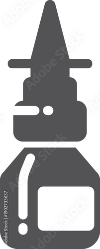Nasal spray black icon. Nose medication symbol