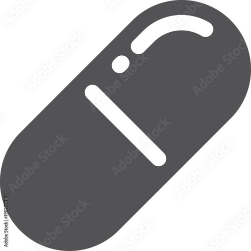 Capsule black icon. Pharmacy symbol. Medical drug