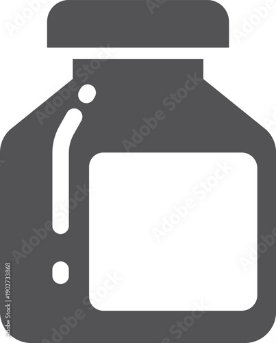 Medication jar black icon. Drug container symbol