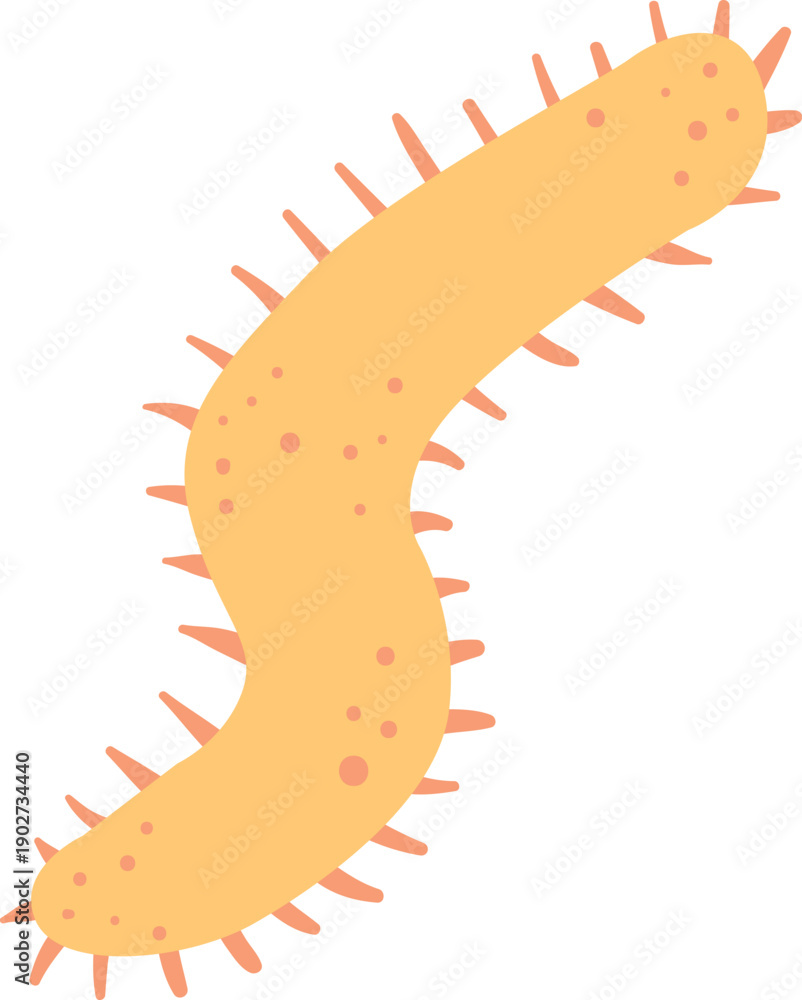 Obraz premium Centipede color icon. Yellow crawl insect mascot