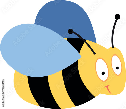 Cartoon honeybee mascot. Cheerful working bee character