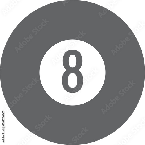 Eight ball black icon. Pool billiard game