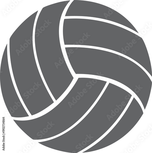 Beach volleyball ball black icon. Summer activity
