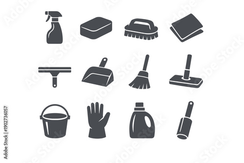 Basic vector spray matte solid image brush simple generation icon glove sponge