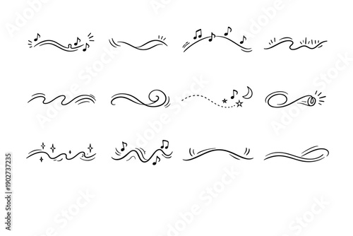 Joyful vector humming icon arc simple image melody path generation drift rhythm