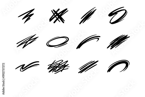 Forceful image vector spontaneous line fearless stroke icon action contour simple generation