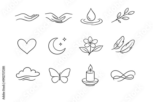 Line vector icon stroke organic gentle image drift generation relaxed simple curve