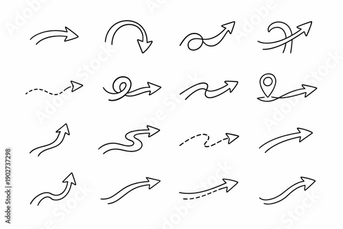 Simple soft marker cue direction calm image guidance generation arrow icon rounded