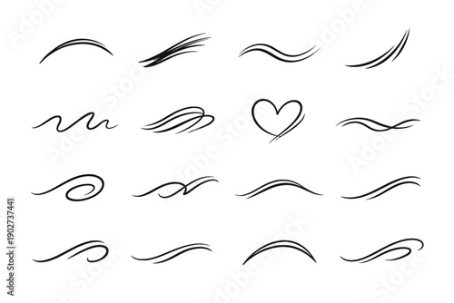 Stroke sensitive curve simple feeling expression image icon vector line sweep generation