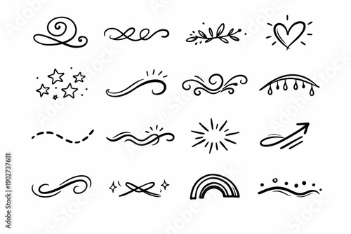 Emphasis mark line flourish generation simple vector icon image stroke imperfect decorative