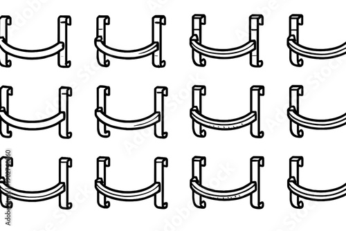 Vector hook modern tilt bar stripe shading icon curve towel boundary crest