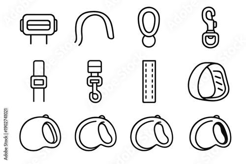 Line slab icon rib vector pet shading stripe underside highlight leash