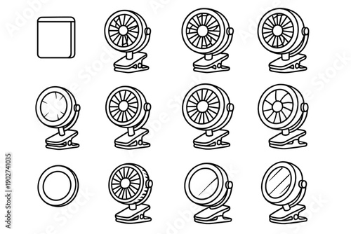 Clip plate modern shading patch tilt pads fan contour vector icon