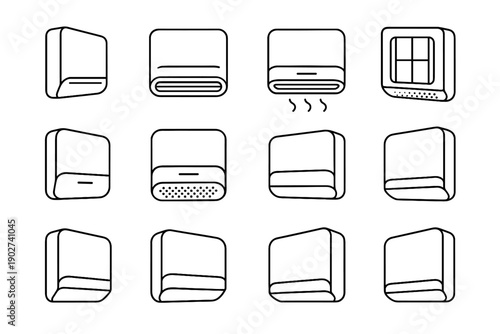 Purifier air shading smart rod corner patch band bar icon vector contour