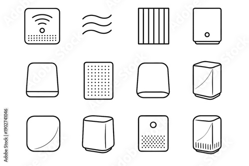 Stripe purifier pads surface plate shading vector base band outline smart air