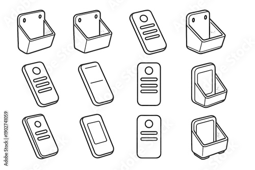 Highlight slab slot tilt icon crest shading remote vector mounted wall contour