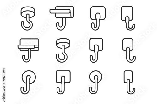 Hook fridge mount cabinet hanger icon vector utility steel magnetic smooth everyday